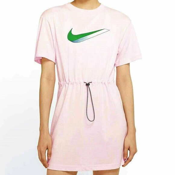 Nike Dresses & Skirts - Nike Sportswear Icon Clash Size Small Logo Pink Drawstring Mini Women's Dress